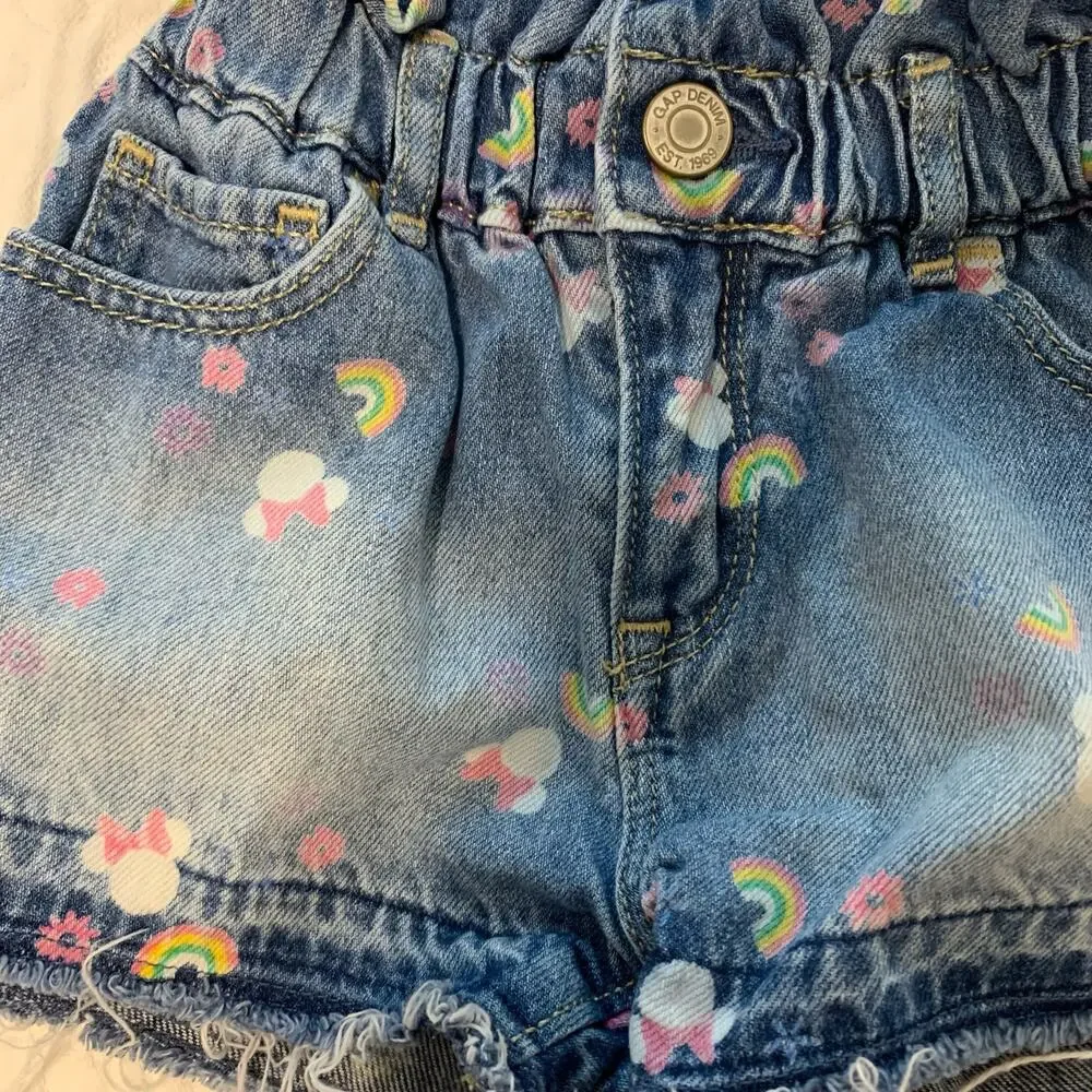 GAP Disney Minnie Mouse Just Like Mom Short medium blue denim